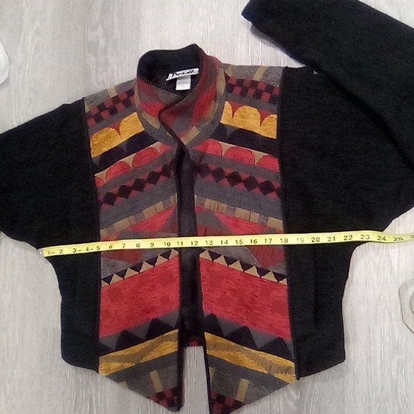 Vintage 80s  Imported Fabric Tapestry Bolero Jacket - Picture 14 of 16